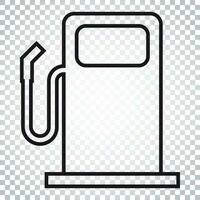 Fuel gas station icon in line style. Car petrol pump flat illustration. Simple business concept pictogram on isolated background. vector