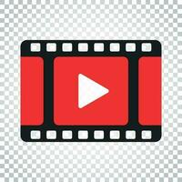 Play icon vector. Play video illustration in flat style. Business simple flat pictogram on isolated background. vector