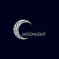 Logo elegant crescent moon light design line icon vector in luxury style outline linear abstract