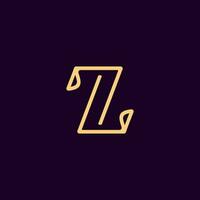 Letter Z illustration, line art vector, logo Z Gold vector