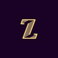 Letter Z illustration, line art vector, logo Z Gold vector