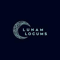 elegant crescent moon and star logo design line icon vector in luxury style outline linear