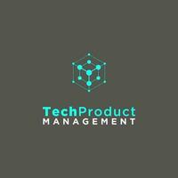 futuristic modern and techno product management vector logo template