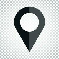 Pin icon vector. Location sign in flat style on isolated background. Navigation map, gps concept. Simple business concept pictogram. vector