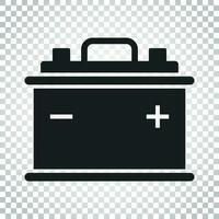Car battery flat vector icon on isolated background. Auto accumulator battery energy power illustration. Simple business concept pictogram.