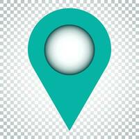 Pin icon vector. Location sign in flat style on isolated background. Navigation map, gps concept. Simple business concept pictogram. vector