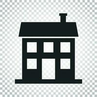 House icon. Vector illustration in flat style on isolated background. Simple business concept pictogram.