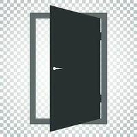 Door vector icon. Exit icon. Open door illustration. Simple business concept pictogram on isolated background.