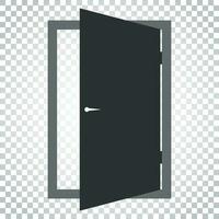 Door vector icon. Exit icon. Open door illustration. Simple business concept pictogram on isolated background.