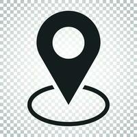 alfiler icono vector. ubicación firmar en plano estilo en aislado antecedentes. navegación mapa, GPS concepto. sencillo negocio concepto pictograma. vector