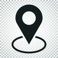 Pin icon vector. Location sign in flat style on isolated background. Navigation map, gps concept. Simple business concept pictogram. vector