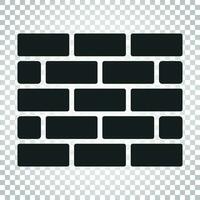 Wall brick icon in flat style on isolated background. Wall symbol illustration. Simple business concept pictogram. vector