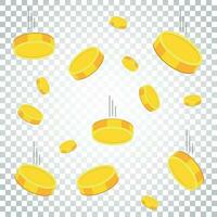 Money icon on isolated background. Coins vector illustration in flat style. Icons for design, website. Simple business concept pictogram.