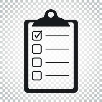 To do list icon. Checklist, task list vector illustration in flat style. Reminder concept icon on isolated background. Simple business concept pictogram.