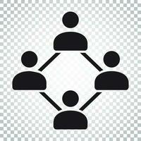 Network vector icon. People connection vector illustration. Simple business concept pictogram.