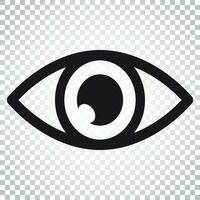 Simple eye icon vector. Eyesight pictogram in flat style. Simple business concept pictogram. vector