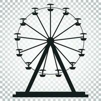 Ferris wheel vector icon. Carousel in park icon. Amusement ride illustration. Simple business concept pictogram on isolated background.