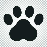 Paw print vector icon. Dog or cat pawprint illustration. Animal silhouette. Simple business concept pictogram on isolated background.