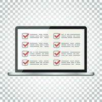 Businessman checklist with notebook. Check list icon flat vector illustration. Simple business concept pictogram.