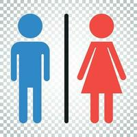 WC, toilet flat vector icon. Men and women sign for restroom on isolated background. Simple business concept pictogram.