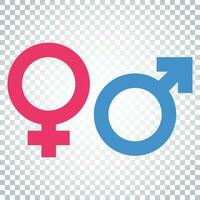 Gender sign vector icon. Men and women concept icon. Simple business concept pictogram on isolated background.