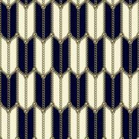 Chevron geometric pattern with gold realistic chains, beads. Tile staggered seamless background. Classic elegance design. vector