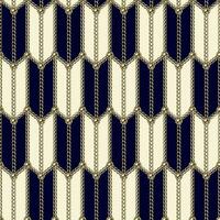 Chevron geometric pattern with gold realistic chains, beads. Tile staggered seamless background. Classic elegance design. vector