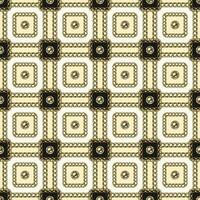 Seamless vintage square pattern with gold chains, beads, buttons. Geometric classic grid. Vector illustration in vintage style