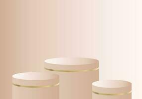 Abstract Cream Geometric 3D Podiums - Stylish Background for Product Display vector