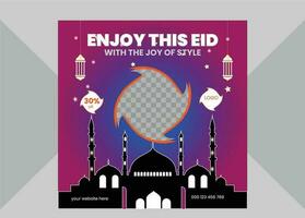 Social Media Post Design For Eid Sale. vector