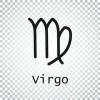 Virgo zodiac sign. Flat astrology vector illustration on isolated background. Simple pictogram.