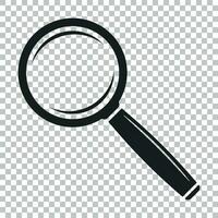 Loupe icon vector. Magnifier in flat style. Search sign concept. vector