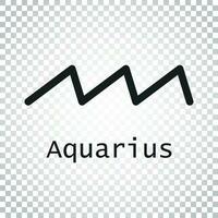 Aquarius zodiac sign. Flat astrology vector illustration on isolated background. Simple pictogram.