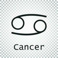 Cancer zodiac sign. Flat astrology vector illustration on isolated background. Simple pictogram.