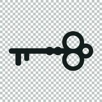 Key vector icon. Key flat illustration.