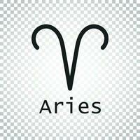 Aries zodiac sign. Flat astrology vector illustration on isolated background. Simple pictogram.