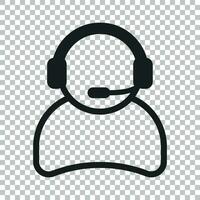Operator with microphone vector icon. Operator in call center illustration.