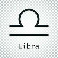 Libra zodiac sign. Flat astrology vector illustration on isolated background. Simple pictogram.