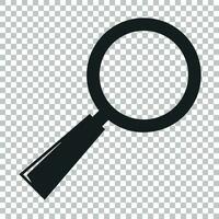 Loupe icon vector. Magnifier in flat style. Search sign concept. vector