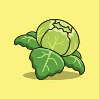 Cabbage simple cartoon vector icon illustration vegetable icon