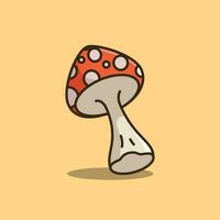 Mushroom simple cartoon vector icon illustration vegetable icon