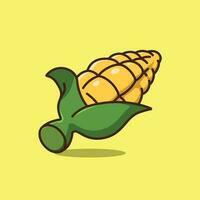 Corn simple cartoon vector icon illustration vegetable icon