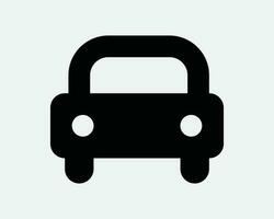 Car Front View Icon. Transport Transportation Vehicle Auto Automobile Shape Drive Head On. Black White Graphic Clipart Artwork Symbol Sign Vector EPS