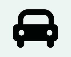 Car Front View Icon. Transport Transportation Vehicle Auto Automobile Shape Drive Head On. Black White Graphic Clipart Artwork Symbol Sign Vector EPS