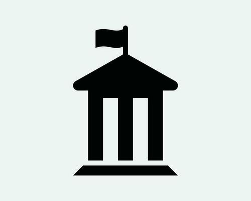 Government Building Icon. Bank Museum Classic Roman Structure Church  University House Flag Black White Graphic Clipart Artwork Symbol Sign  Vector EPS 25920889 Vector Art at Vecteezy