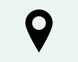 Location Pin Icon Marker GPS Navigation Position Map Place Travel Destination Shape Target Black White Graphic Clipart Artwork Symbol Sign Vector EPS