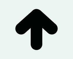 Arrow Up Icon. Upload Direction Navigation Point Pointer North Position Cursor Enter Exit Path Ahead Aim Entrance Black White  Symbol Sign Vector EPS