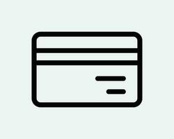 Credit Card Line Icon. Debit Plastic Bank Payment Finance Banking Cash Currency Pay ATM. Black White Graphic Clipart Artwork Symbol Sign Vector EPS