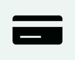 Credit Card Icon. Finance Money Pay Payment Bank Banking Currency Cash Debit ATM Plastic. Black White Graphic Clipart Artwork Symbol Sign Vector EPS