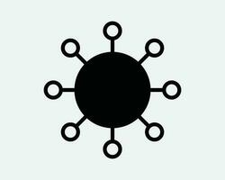 Network Icon. Connection Social Connect Networking Community Link Merge Marketing Virus. Black White Graphic Clipart Artwork Symbol Sign Vector EPS
